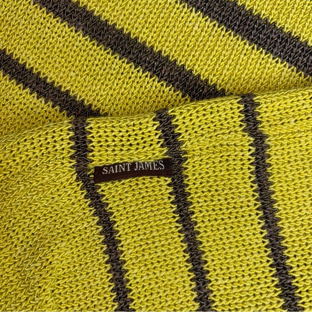 SAINT JAMES women's sweater small Chartreuse Green + Brown - Picture 3 of 4